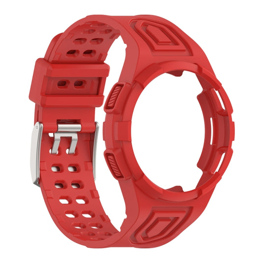 For Samsung Galaxy Watch4 40mm Armor Integrated TPU Double-Pin Buckle Smart Watch Band(Red) by bashfashion