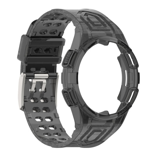 For Samsung Galaxy Watch4 40mm Armor Integrated TPU Double-Pin Buckle Smart Watch Band(Transparent Black) by bashfashion