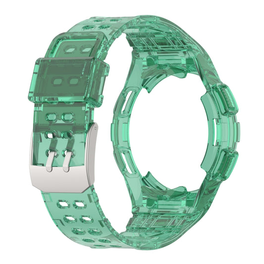 For Samsung Galaxy Watch4 Classic 46mm Armor Integrated TPU Double-Pin Buckle Smart Watch Band(Transparent Green) by bashfashion