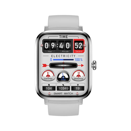 HK20 1.85 inch Color Screen Smart Watch,Support Heart Rate Monitoring/Blood Pressure Monitoring(Silver) by bashfashion