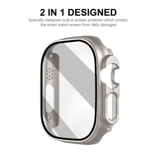 For Apple Watch Ultra 3 / 2 / 1 49mm ENKAY PC Frame 9H Tempered Glass Case(Silver) by ENKAY