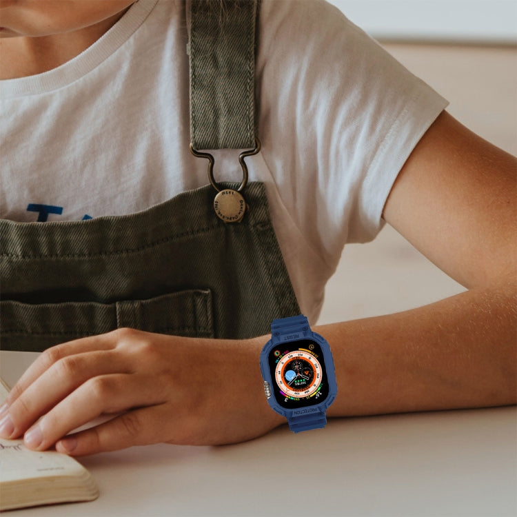 For Apple Watch Ultra 3 / 2 / 1 49mm JUNSUNMAY Integrated TPU Case Adjustable Elastic Watch Band(Pink) by JUNSUNMAY