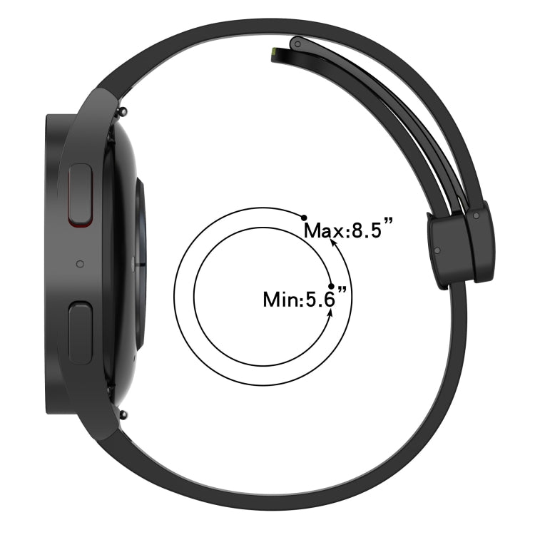 For Samsung Galaxy Watch 4 Classic 42mm Folding Magnetic Clasp Silicone Watch Band(Black+White) by bashfashion