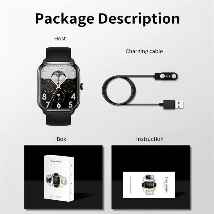 KT65 1.9 inch Color Screen Smart Watch,Support Heart Rate Monitoring/Blood Pressure Monitoring(Silver) by bashfashion