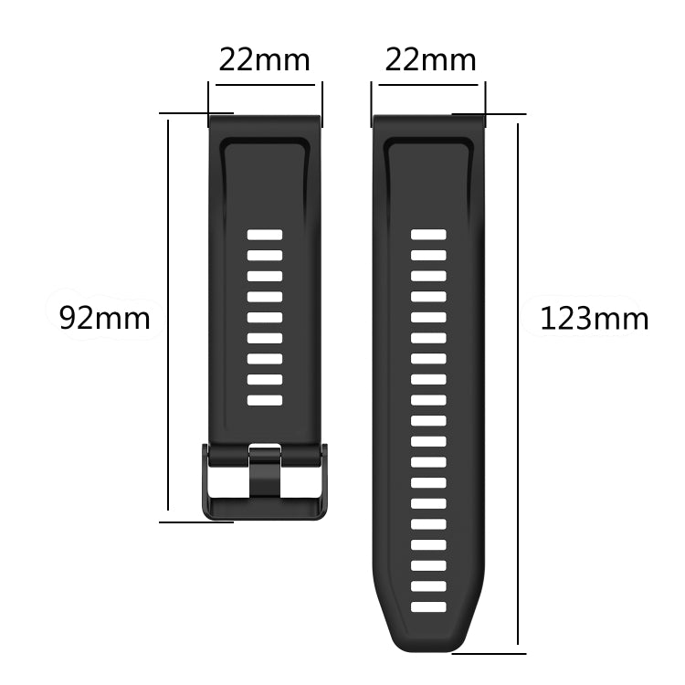 For Garmin Quatix 5 22mm Horizontal Texture Silicone Watch Band with Removal Tool(Black) by bashfashion