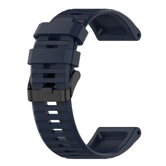 For Garmin Forerunner 945 22mm Horizontal Texture Silicone Watch Band with Removal Tool(Navy Blue) by bashfashion