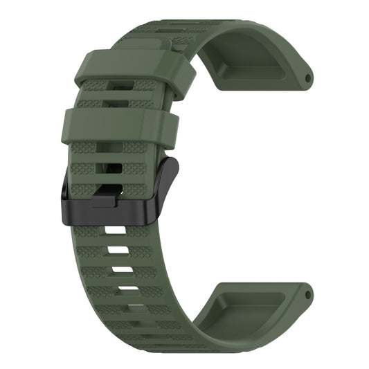 For Garmin Forerunner 945 22mm Horizontal Texture Silicone Watch Band with Removal Tool(Army Green) by bashfashion