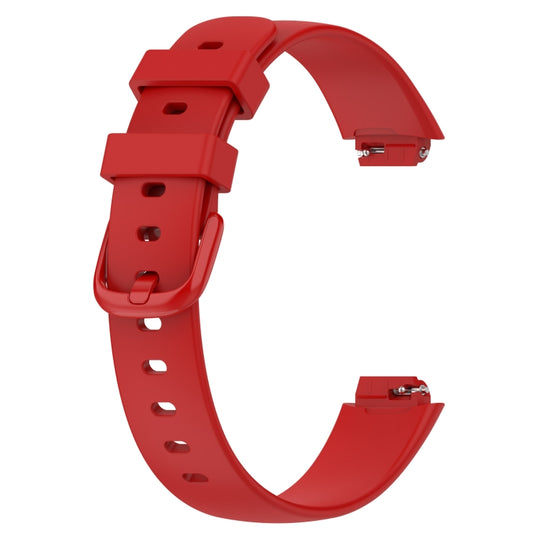 For Fitbit Inspire 3 Solid Color Silicone Watch Band, Size:S(Red) by bashfashion