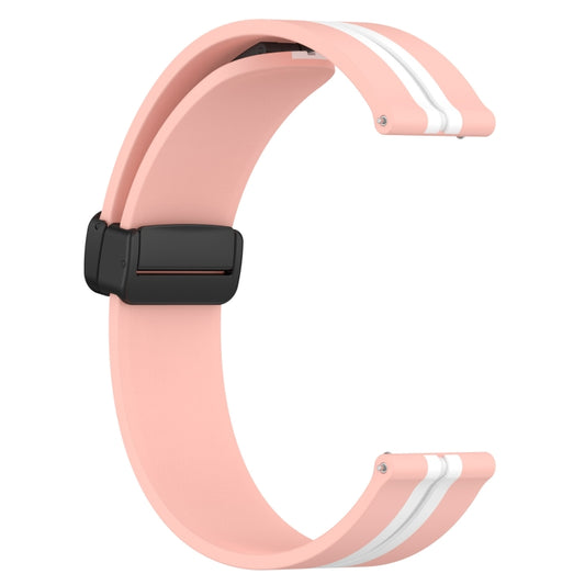For Samsung Galaxy Watch 42mm 20mm Folding Magnetic Clasp Silicone Watch Band(Pink+White) by bashfashion