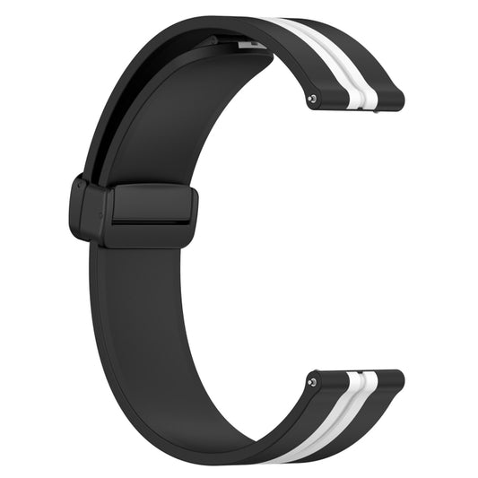 For Samsung Galaxy Watch 42mm 20mm Folding Magnetic Clasp Silicone Watch Band(Black+White) by bashfashion