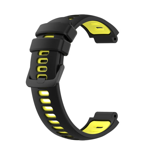 For Garmin Forerunner 735 / 735XT Two-Color Silicone Watch Band(Black+Yellow) by bashfashion