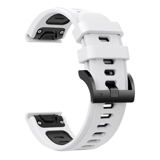 For Garmin Forerunner 945 22mm Two-Color Sports Silicone Watch Band(White+Black) by bashfashion