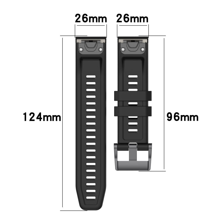 For Garmin Fenix 7X Solar 26mm Two-Color Sports Silicone Watch Band(White+Black) by bashfashion