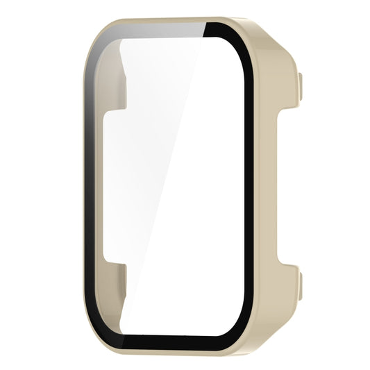 For Realme Watch 3 Pro PC+ Toughened Film Integrated Protective Case(Ivory) by bashfashion