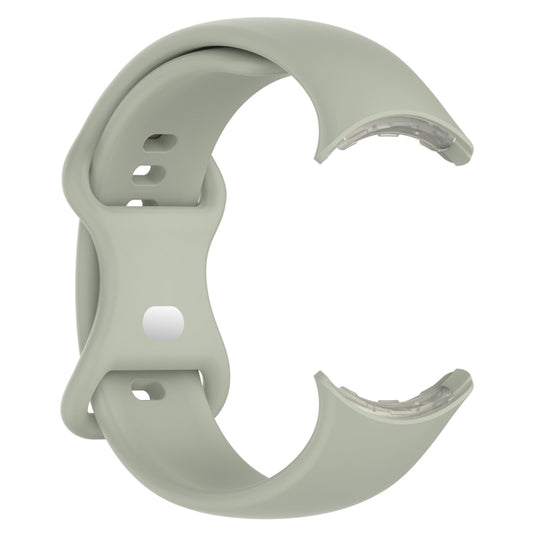 For Google Pixel Watch Loop Type Solid Color Silicone Watch Band, Size:L(Grayish Green) by bashfashion