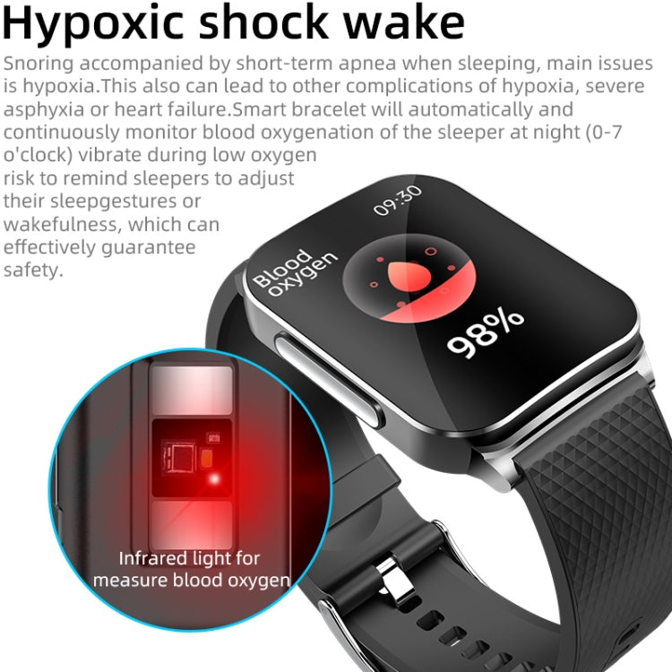 EP03 1.83 inch Color Screen Smart Watch,Support Heart Rate Monitoring / Blood Pressure Monitoring(Silver) by bashfashion