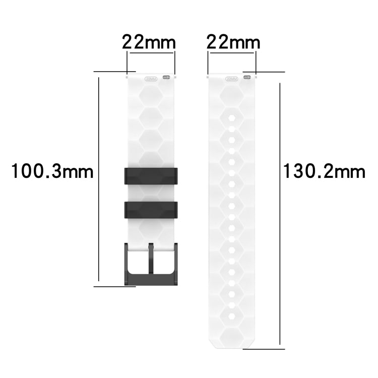For Honor Watch GS Pro 22mm Football Pattern Two-Color Silicone Watch Band(Orange+Black) by bashfashion