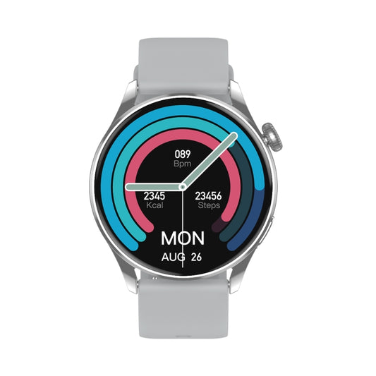 Q3 Max 1.36 inch Color Screen Smart Watch,Silicone Strap,Support Heart Rate Monitoring / Blood Pressure Monitoring(Silver) by bashfashion