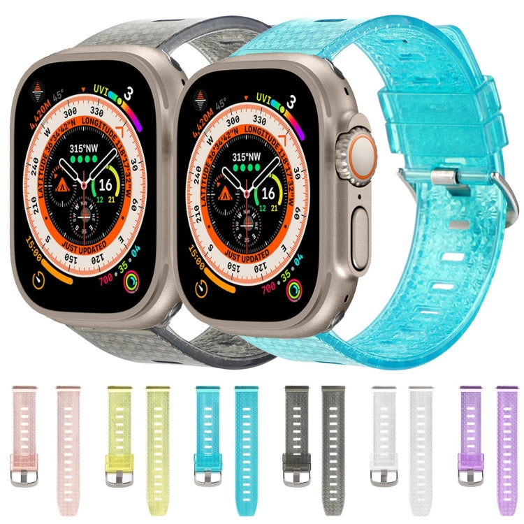 Transparent Shiny Diamond TPU Watch Band For Apple Watch Ultra 49mm&Watch Ultra 2 49mm / Series 9&8&7 45mm / SE 3&SE 2&6&SE&5&4 44mm / 3&2&1 42mm(Yellow) by bashfashion