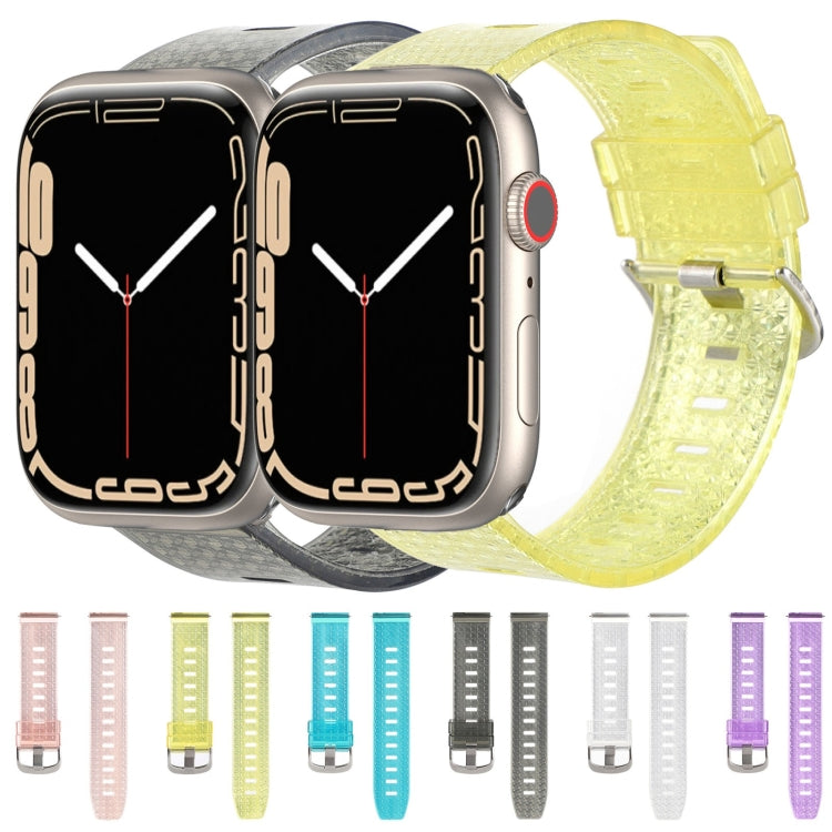Transparent Shiny Diamond TPU Watch Band For Apple Watch Series 9&8&7 41mm / SE 3&SE 2&6&SE&5&4 40mm / 3&2&1 38mm(Pink) by bashfashion