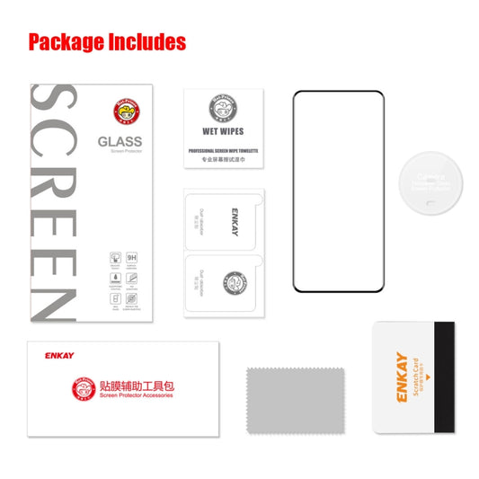 For Honor Magic5 ENKAY 0.26mm 3D Hot Bending Tempered Glass Full Film with Lens Film by ENKAY