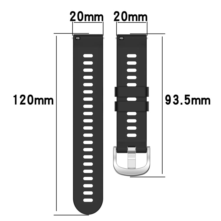 For Garmin Forerunner 158 20mm Cross Textured Solid Color Silicone Watch Band(White) by bashfashion