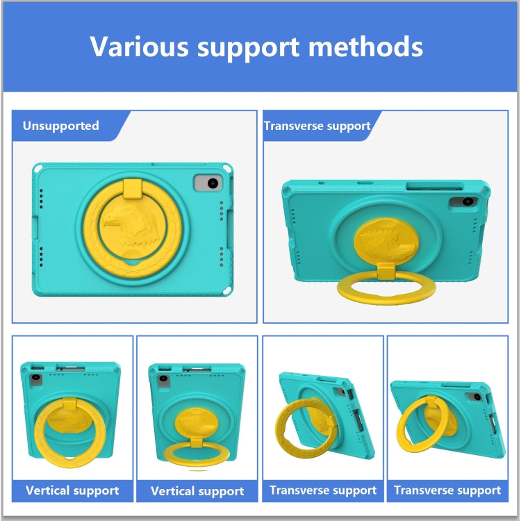 For Samsung Galaxy Tab S6 Lite 2024 EVA Hybrid PC Shockproof Tablet Case with Frame(Glacial Green) by bashfashion