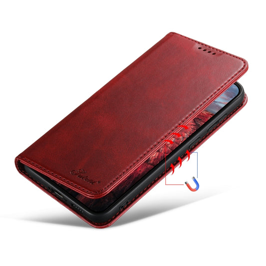 For Samsung Galaxy S23 5G Suteni Calf Texture Horizontal Flip Leather Phone Case(Red) by Suteni