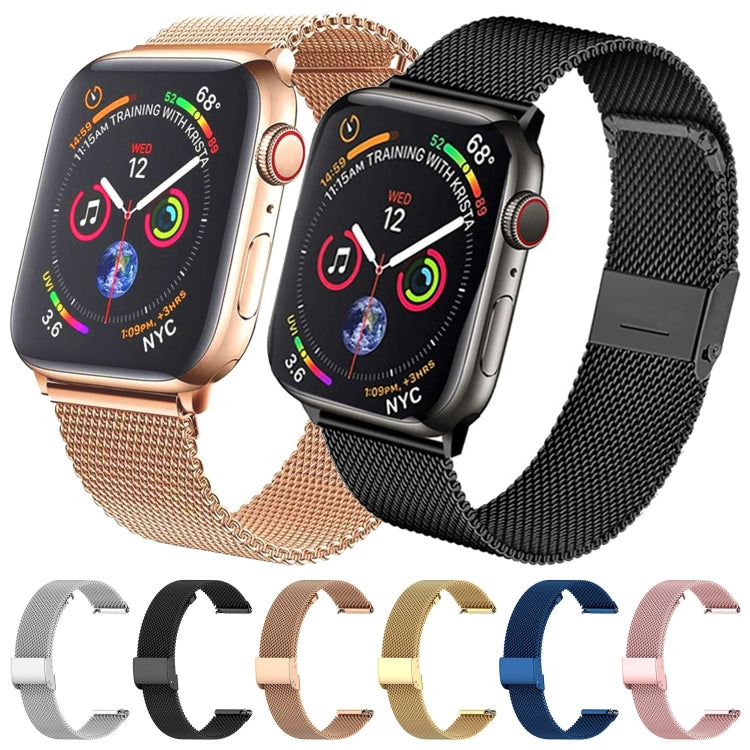 Milan Metal Steel Mesh Integrated Buckle Watch Band For Apple Watch Series 8&7 41mm(Siler) by bashfashion