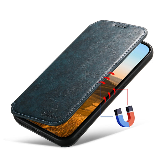 For iPhone 14 Plus Suteni J05 Leather Magnetic Magsafe Phone Case(Blue) by Suteni
