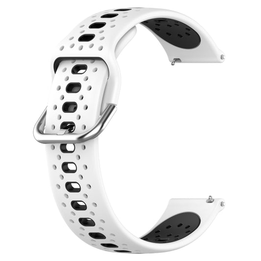 For Amazfit GTR Mini 20mm Breathable Two-Color Silicone Watch Band(White+Black) by bashfashion