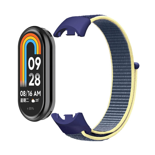 For Xiaomi Mi Band 8 ENKAY Hat-Prince 2 in 1 Set Full Coverage Screen Protector + Nylon Loop Watch Band(Blue+Green) by ENKAY