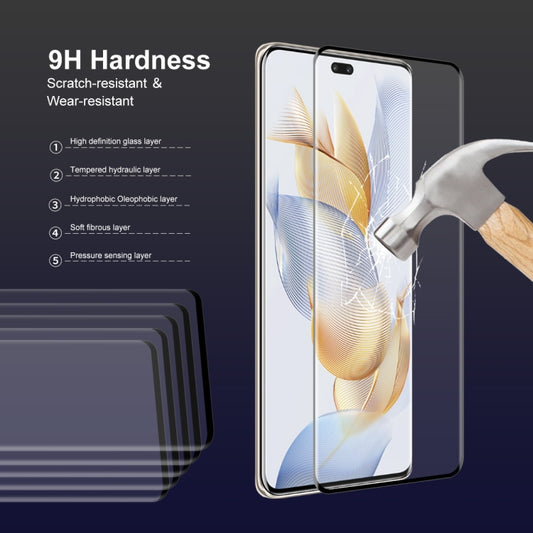 For Honor 90 Pro 5pcs ENKAY Hat-Prince 3D Curved Full Glue High Sense Tempered Glass Film by ENKAY
