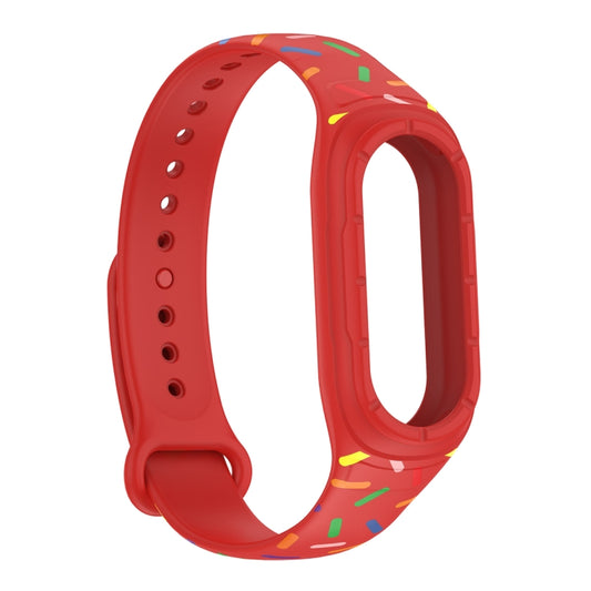 For Xiaomi Mi Band 8 ENKAY Hat-Prince Full Coverage Screen Protector + Adjsutable Silicone Sport Loop Strap Watchband(Red) by ENKAY