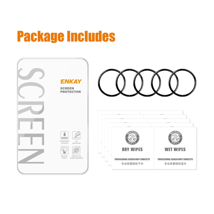 For Garmin Venu 3S 5pcs ENKAY 3D Full Coverage Soft PC Edge PMMA HD Screen Protector Film by ENKAY