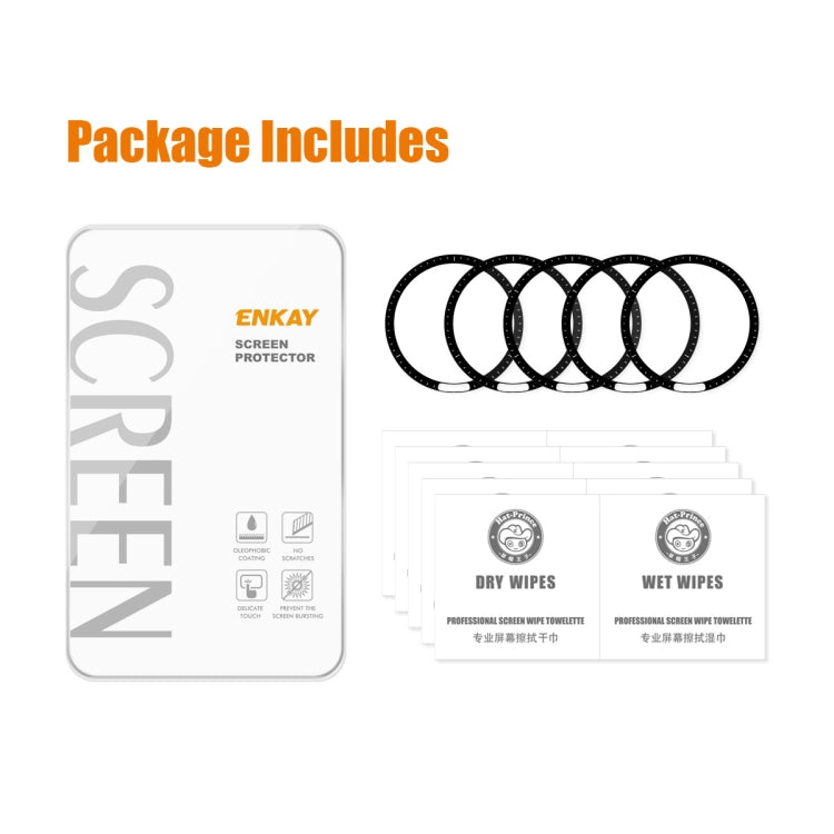 For Garmin Forerunner 955 / 955 Solar 5pcs ENKAY 3D Full Coverage Soft PC Edge PMMA HD Screen Protector Film by ENKAY