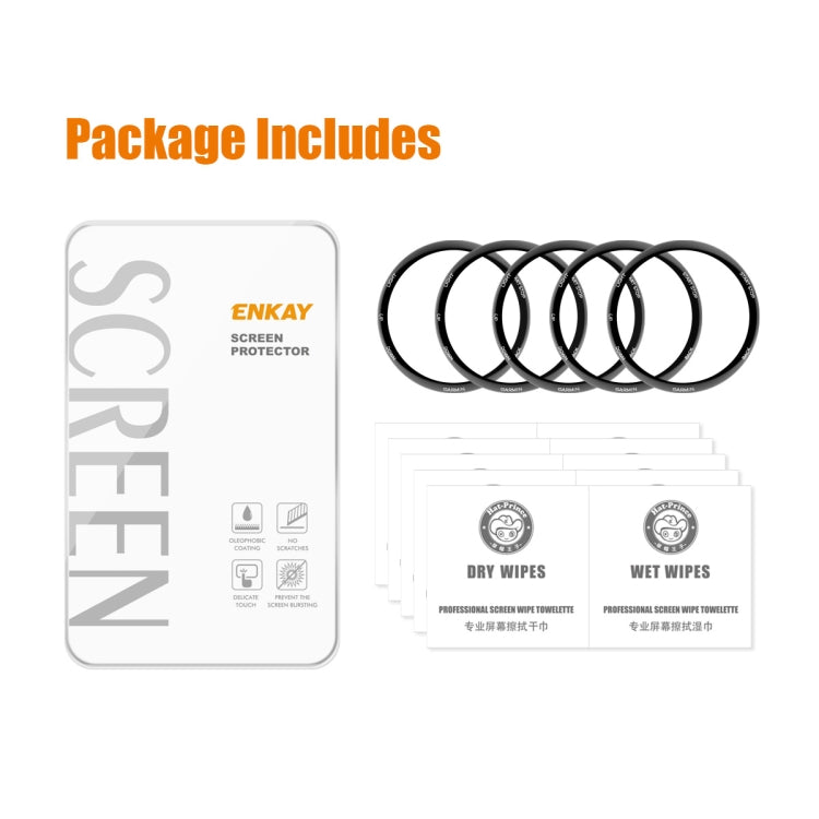 For Garmin Forerunner 245 / 245 Music 5pcs ENKAY 3D Full Coverage Soft PC Edge PMMA HD Screen Protector Film by ENKAY