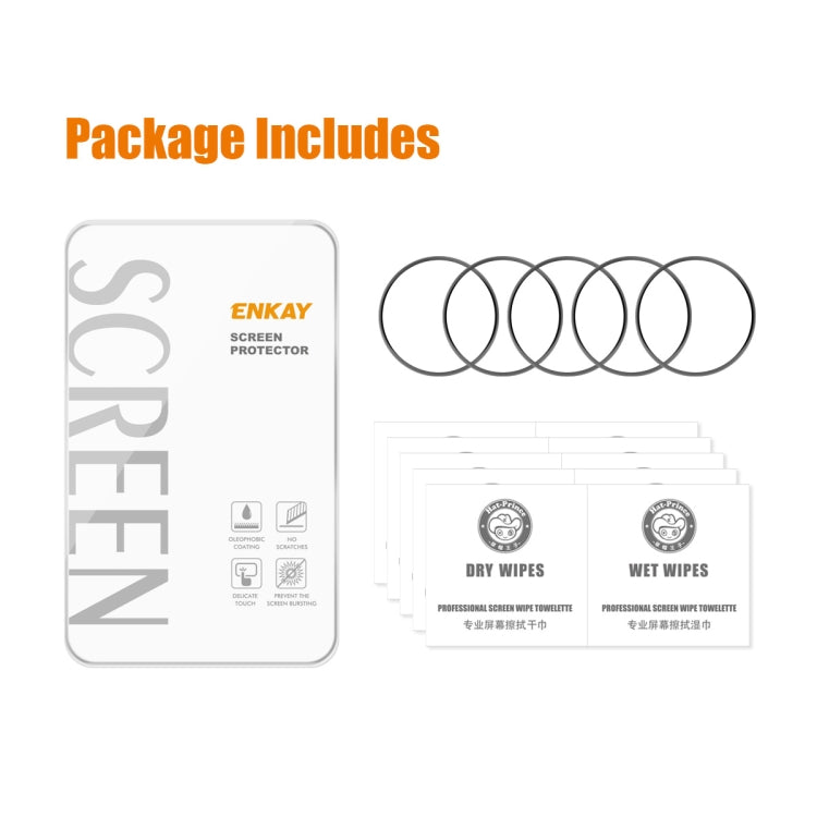 For Garmin Forerunner 165 / 165 Music 5pcs ENKAY 3D Full Coverage Soft PC Edge PMMA HD Screen Protector Film by ENKAY