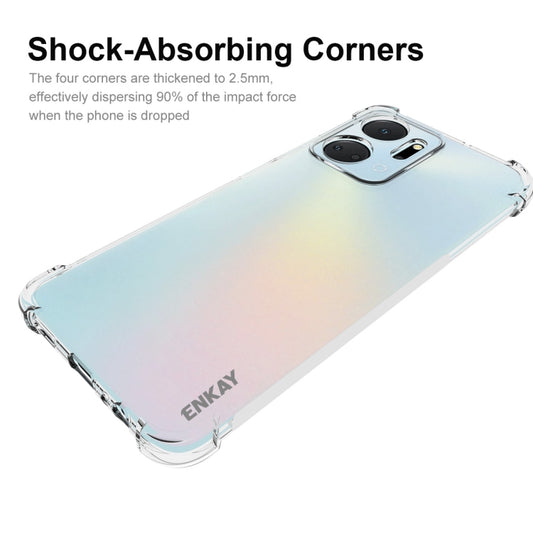 For Honor X7A 4G Global ENKAY Transparent TPU Shockproof Phone Case with Glass Film by ENKAY