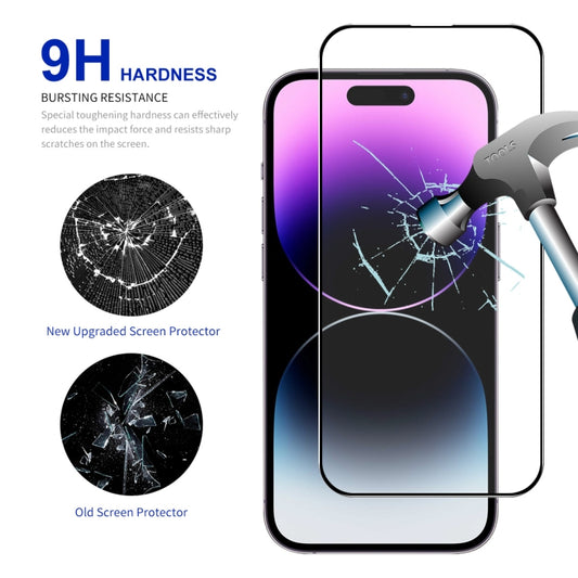 For iPhone 15 Pro Max 2pcs ENKAY Full Glue High Aluminum-silicon Tempered Glass Film by ENKAY