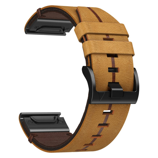 For Garmin Enduro 2 Leather Textured 26mm Watch Band(Brown) by bashfashion
