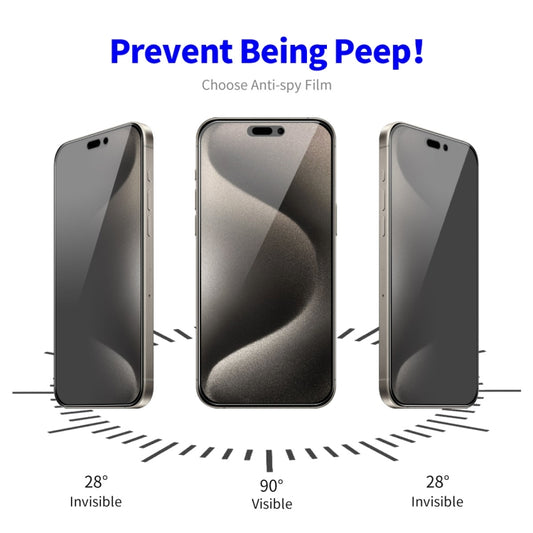 For iPhone 15 Pro ENKAY Hat-Prince 28 Degree Anti-peeping Tempered Glass Full Screen Film by ENKAY