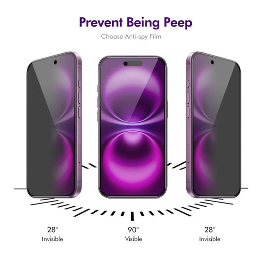 For iPhone Air 5pcs ENKAY Hat-Prince 28° Anti-peeping Tempered Glass Protector Full Screen Film by ENKAY