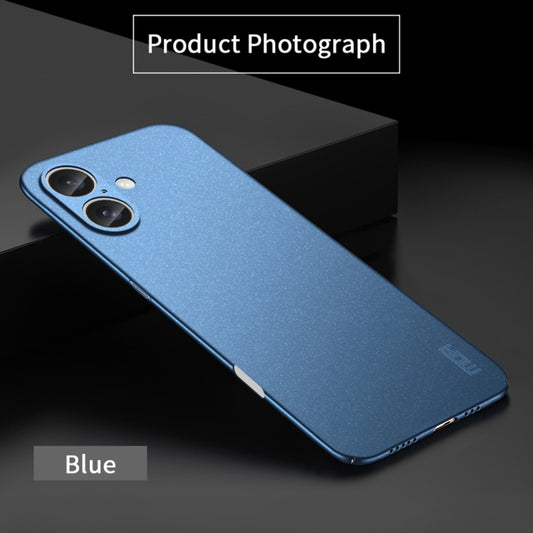 For iPhone 16 MOFI Fandun Series Frosted PC Ultra-thin All-inclusive Phone Case(Blue) by MOFI
