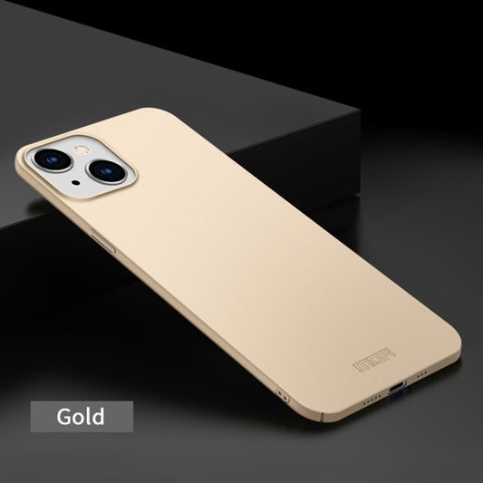 For iPhone 15 MOFI Frosted PC Ultra-thin Hard Phone Case(Gold) by MOFI