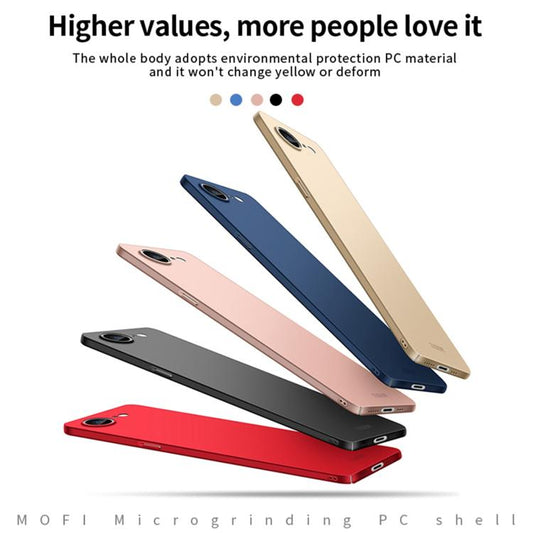 For iPhone 16e MOFI Frosted PC Ultra-thin Hard Phone Case(Rose Gold) by MOFI