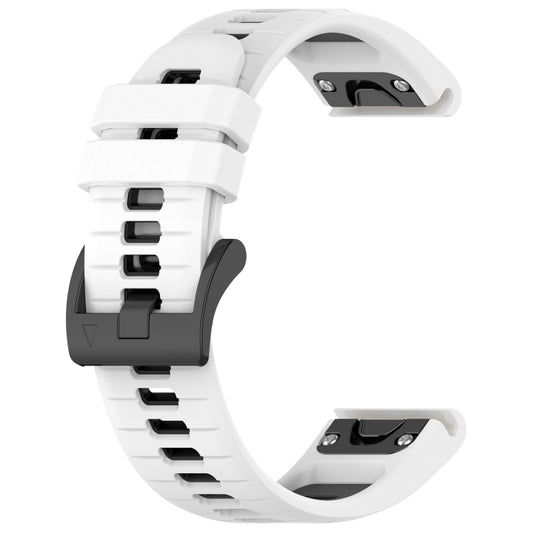For Garmin Fenix 8 AMOLED 47mm Sports Two-Color 22mm Silicone Watch Band(White+Black) by bashfashion