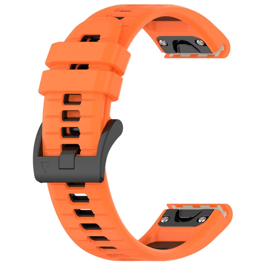 For Garmin Fenix 8 MIP 47mm Sports Two-Color 22mm Silicone Watch Band(Orange+Black) by bashfashion