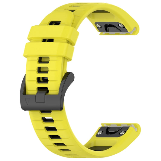 For Garmin Fenix 8 MIP 47mm Sports Two-Color 22mm Silicone Watch Band(Yellow+Black) by bashfashion