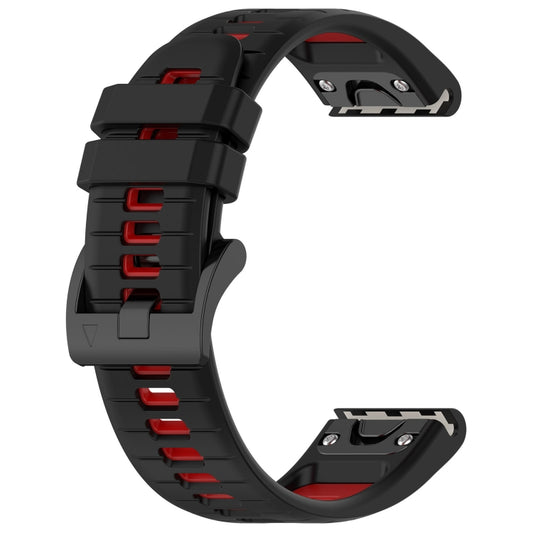 For Garmin Fenix 8 AMOLED 43mm Sports Two-Color 20mm Silicone Watch Band(Black+Red) by bashfashion